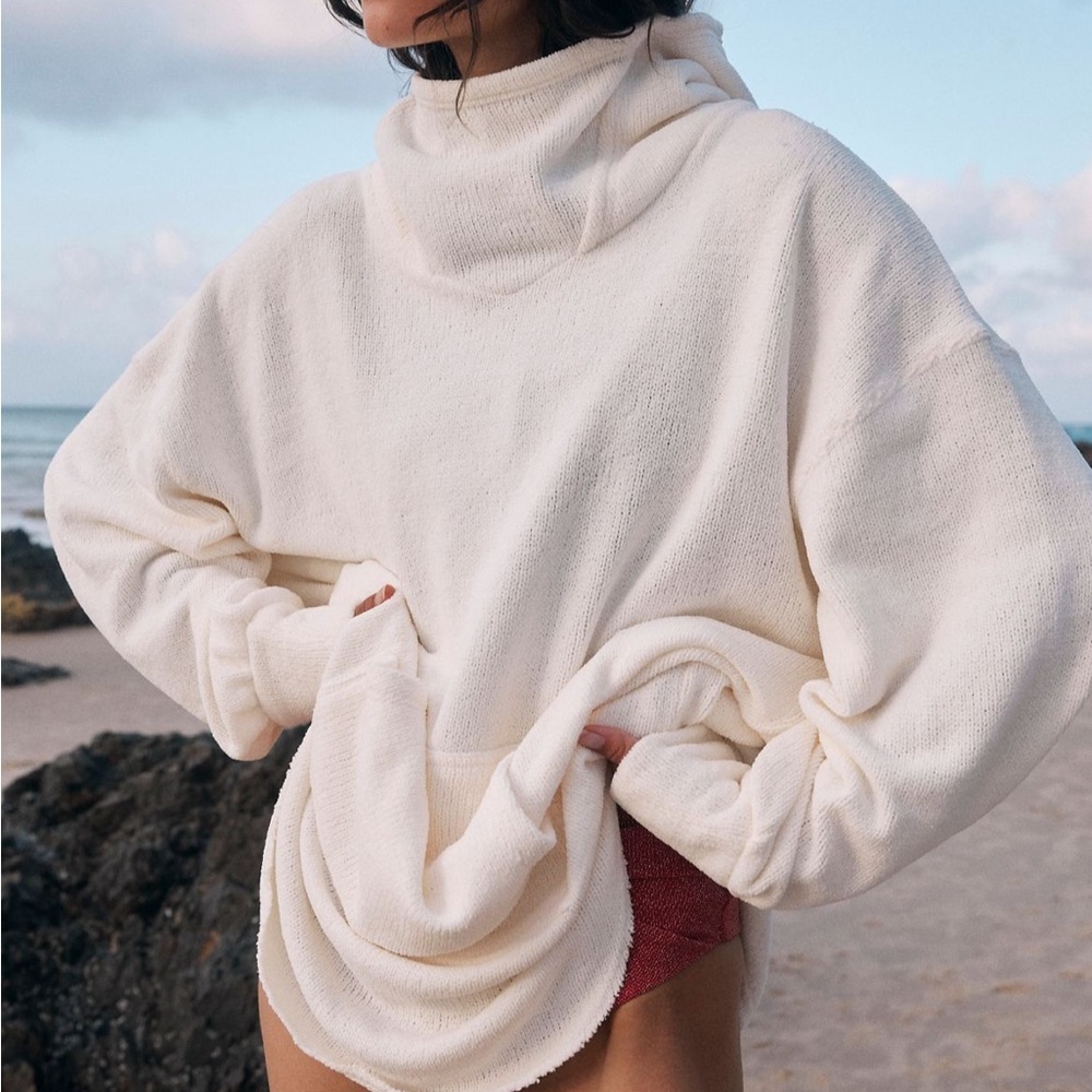 Free People. Everywhere Hoodie in White.